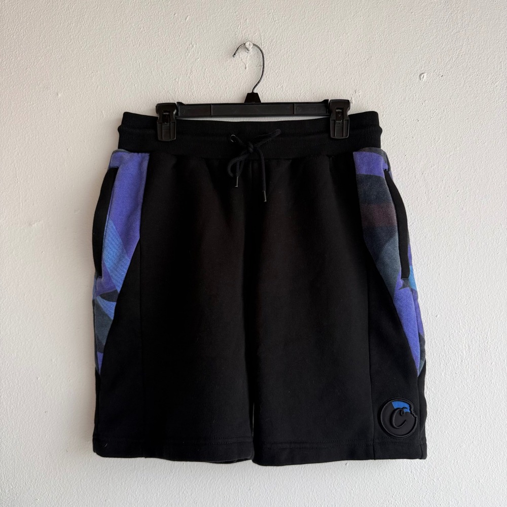 Cookies SF Mens Size Medium Black Purple Blue Camo Fleece Sweat Shorts